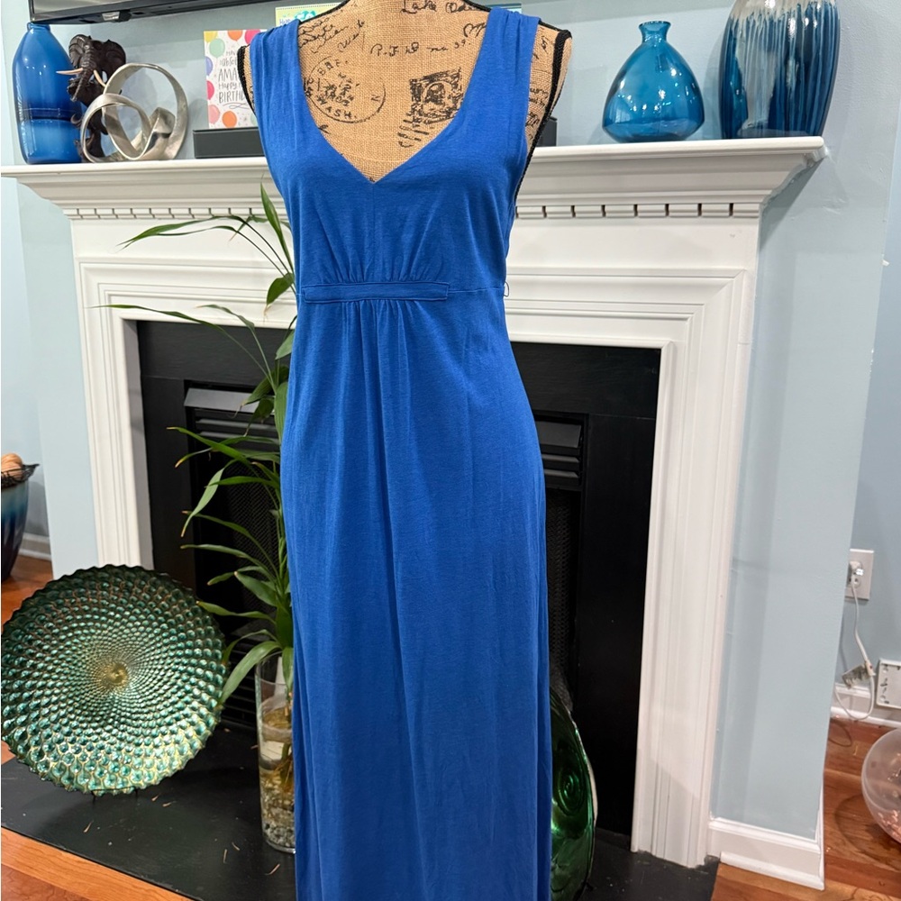 Old Navy Blue Ruched Sheath Maxi Dress